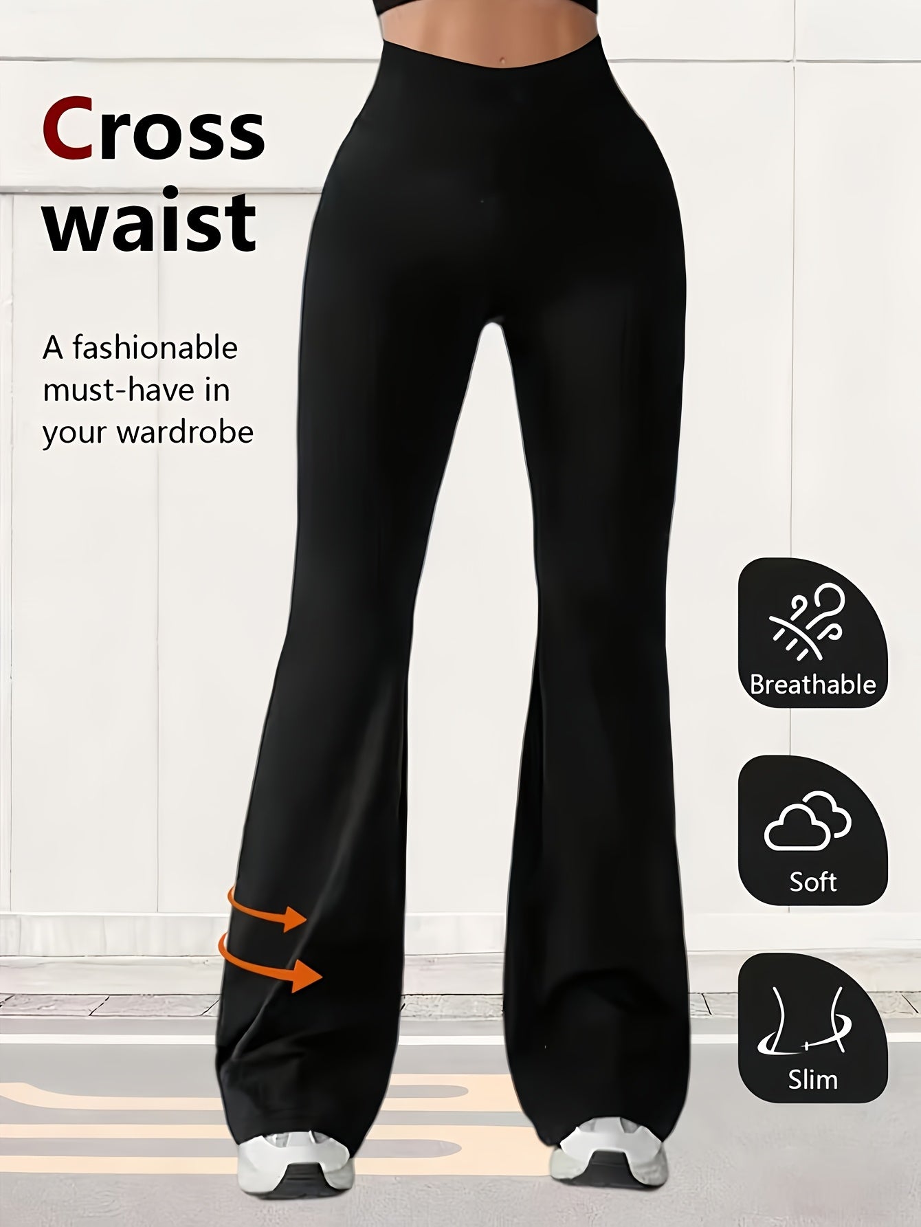 Four-piece Set Of Women'S Fashionable Spring Front-slit Bell-bottom Pants, High-waisted Casual Home Pants For Summer, Flattering The Figure, Women'S Christmas Outfit