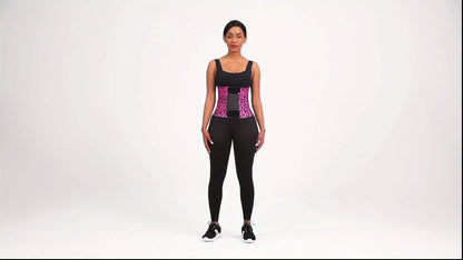 Leopard Print High Compression Back Support Waist Trainer Belt Gym Waist Cincher Trimmer Belt Tummy Control Body Shaper with Triple Wrap