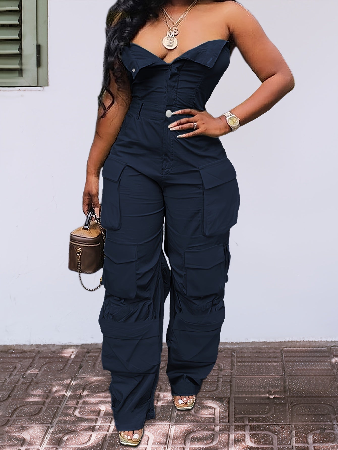 Ladies Tube Top One-piece Suit Pants, Women'S Strapless One-piece Suit With Pants, Summer And Spring Casual Sexy Women'S Dress Pants, Women'S Clothing Set