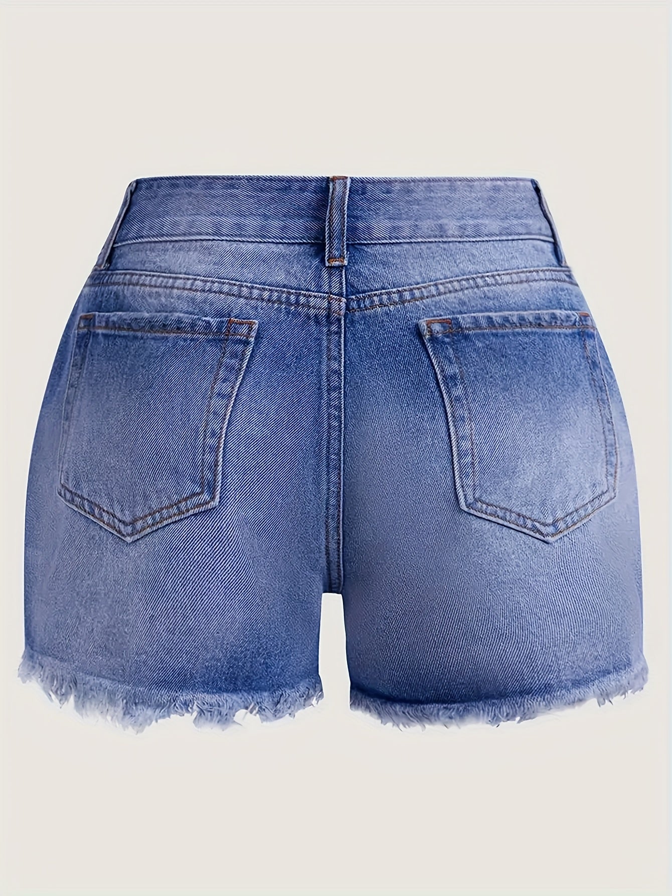 Women's Summer Casual Shorts - Retro Loose Wide-Leg with Frayed Edges & Front Buttons, Mid-Rise 100% Polyester, Lightweight 300gsm Breathable Fabric for Beach, Picnics, Casual Outings