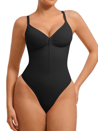 Women's Dark Brown Zip-Up Top - product view 6