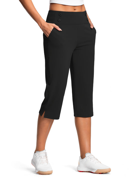 18" Dressy Capri Pants for Women High Waist Stretch Women'S Capris Pants for Summer with Pockets Work Casual