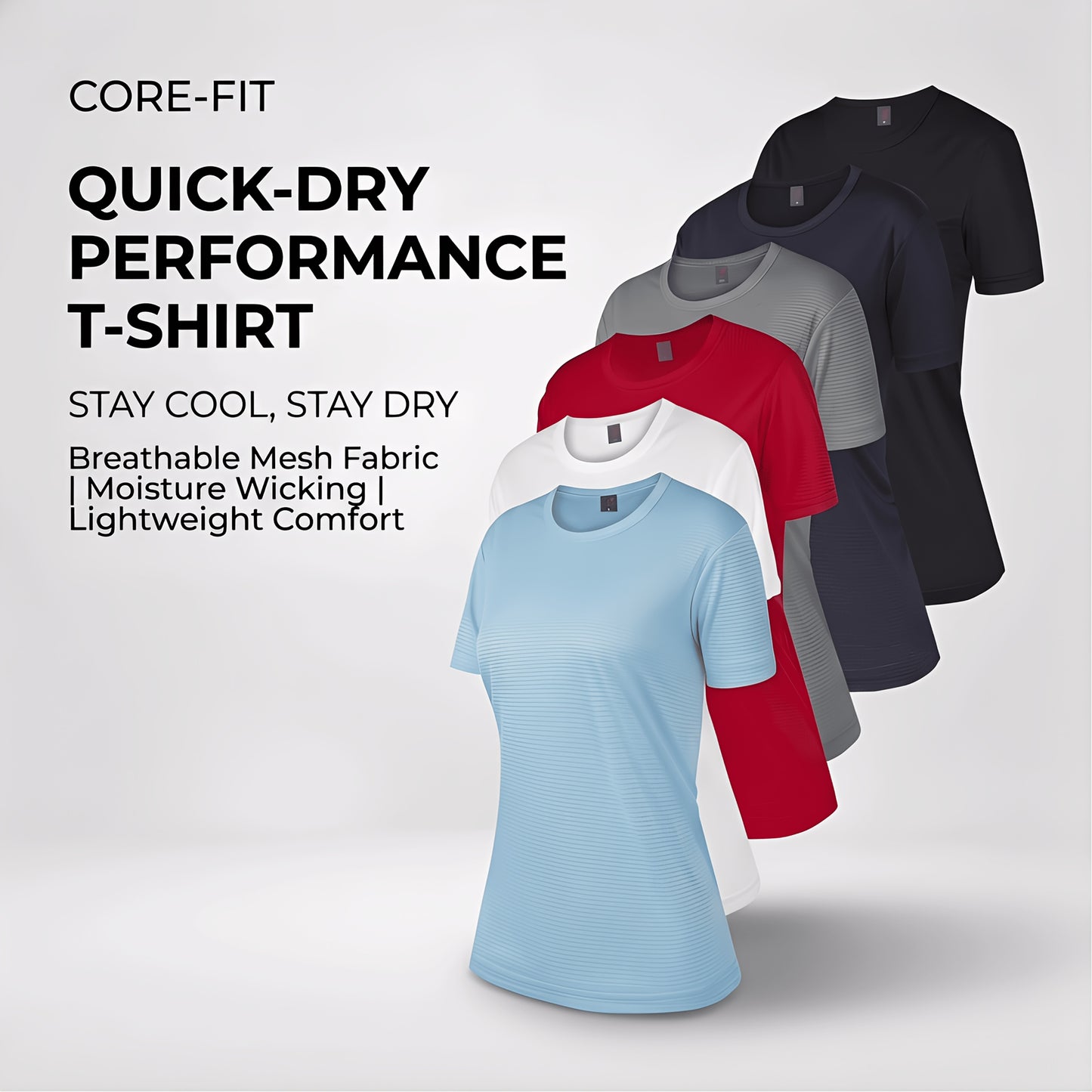 Women'S 6-Pack Performance T-Shirts - Breathable, Moisture-Wicking, and Skin-Friendly for, Outdoor, and Everyday Comfort