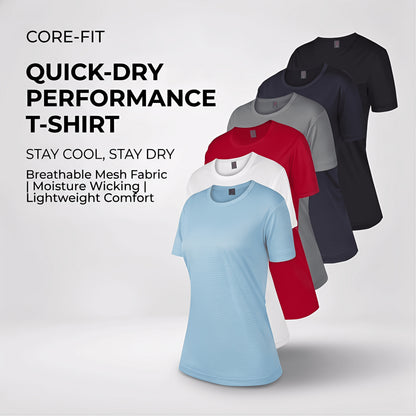 Women'S 6-Pack Performance T-Shirts - Breathable, Moisture-Wicking, and Skin-Friendly for, Outdoor, and Everyday Comfort