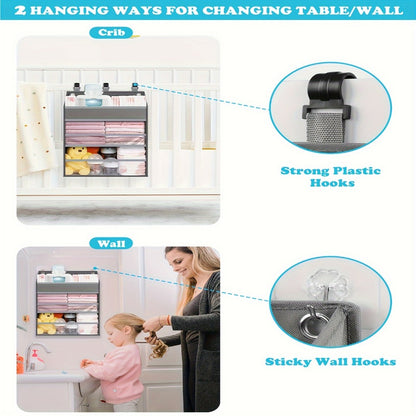 Diaper Organizer - Hanging Caddy Multiple Pockets