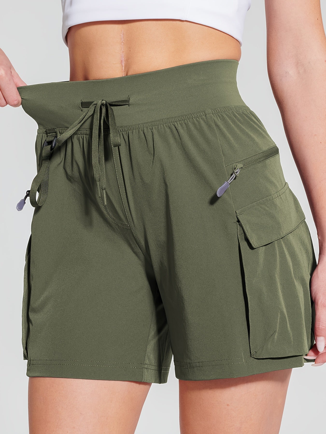 Women's Hiking Cargo Shorts Quick Dry & 50+ Ultra Comfortable High Quality Lightweight Workout Shorts with Big Zipper Pockets for Women Golf Athletic Spring & Summer Essential, Perfect for Going Out