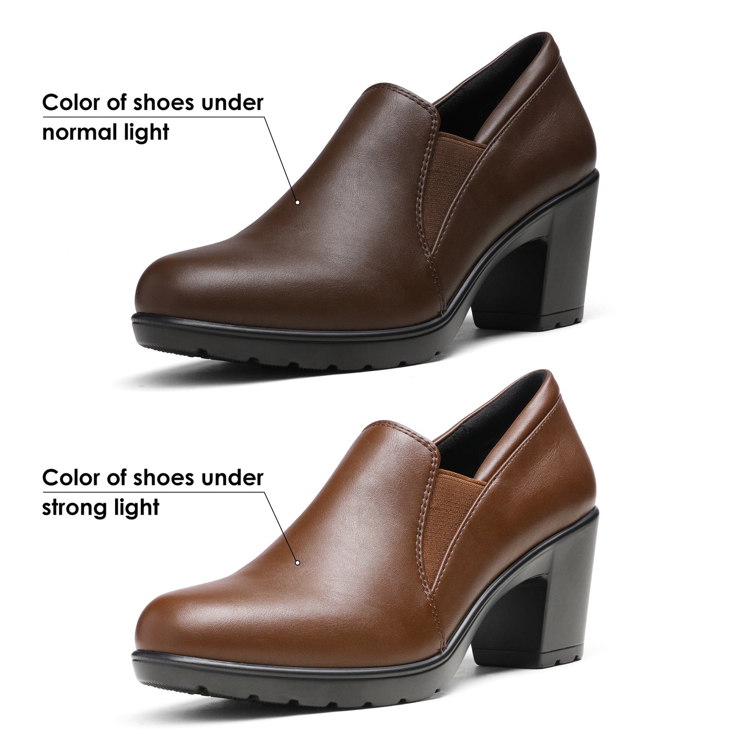 Women's Low Chunky Block Heels Pumps Comfortable Slip-On Heeled Loafers Dress Work Shoes For Office Business Comfortable Loafers Shoes Low Chunky Block Heel Pumps