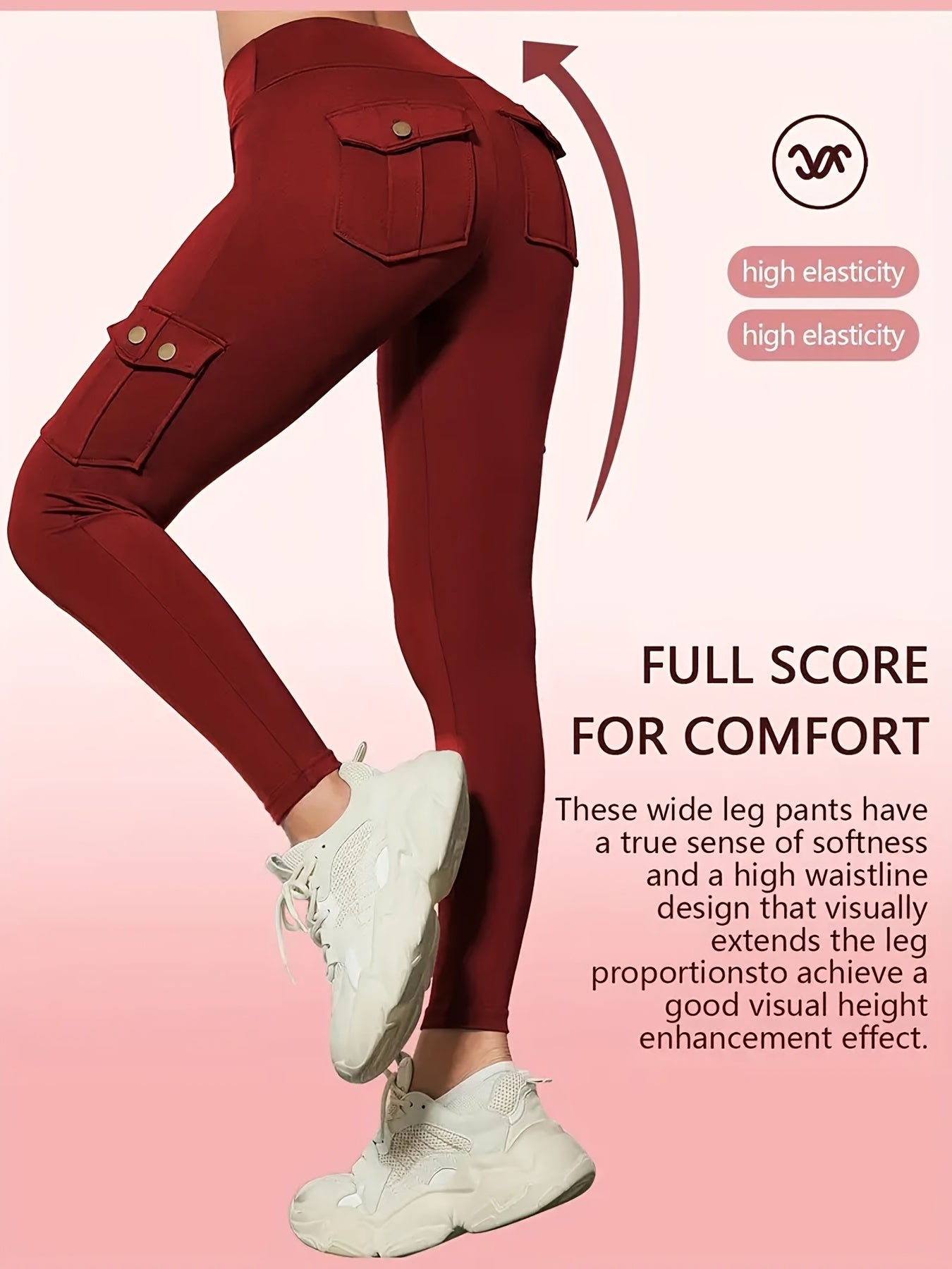 One Pair Of Women'S Slim Work Pants, With Multi-functional Pockets, High Elasticity. Aids In Tightening The Buttocks And Abdomen. Airtight Pants. Suitable For Outdoor, Home Use, Commuting, And Local Warehouse Direct Delivery.