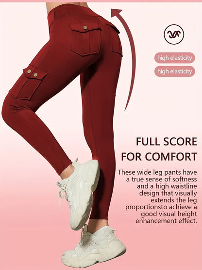 One Pair Of Women'S Slim Work Pants, With Multi-functional Pockets, High Elasticity. Aids In Tightening The Buttocks And Abdomen. Airtight Pants. Suitable For Outdoor, Home Use, Commuting, And Local Warehouse Direct Delivery.