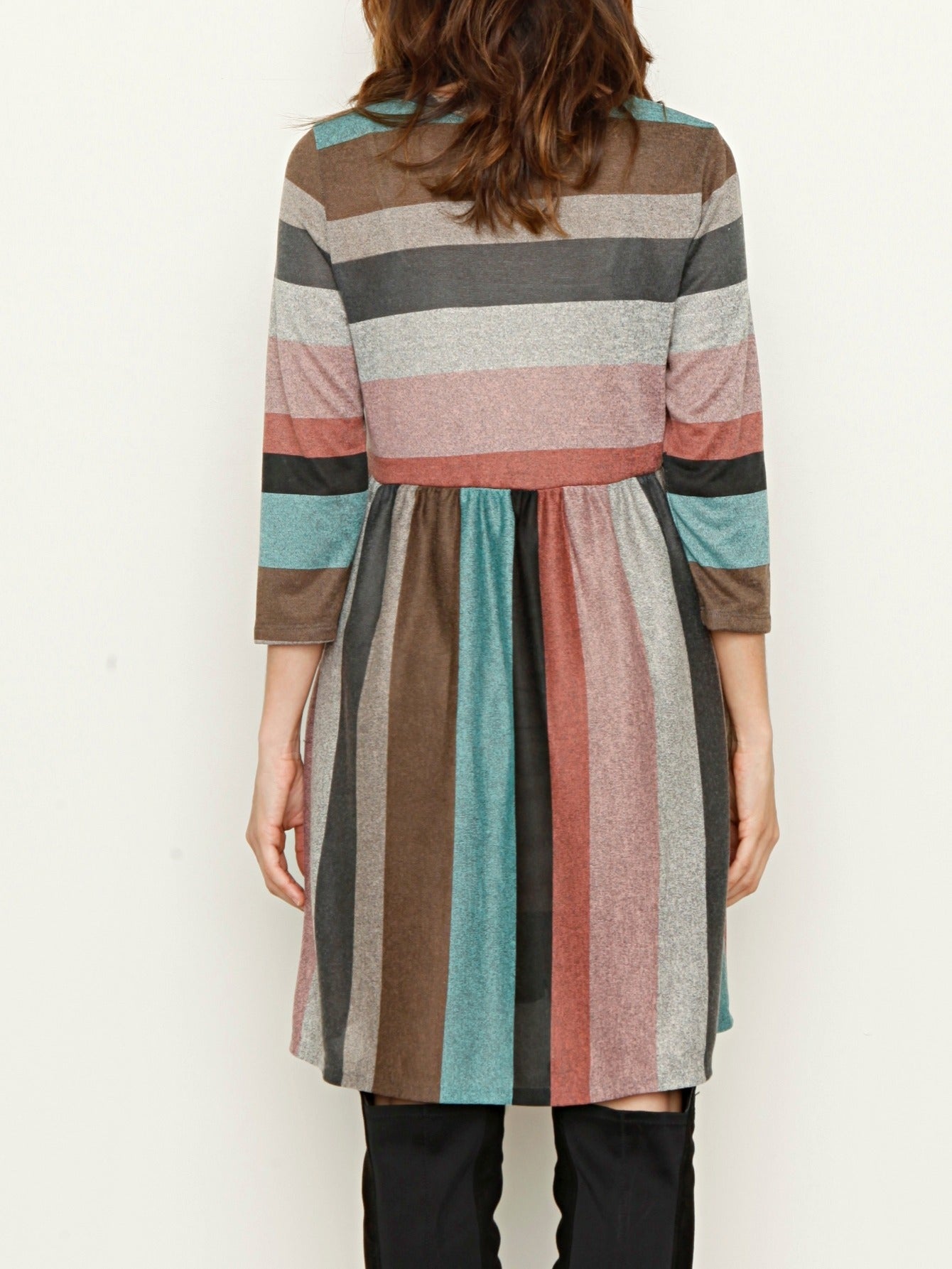 Light Grey Polyester Ruffle Tiered Dress - product view 19