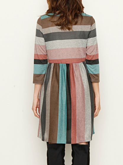 Light Grey Polyester Ruffle Tiered Dress - product view 19