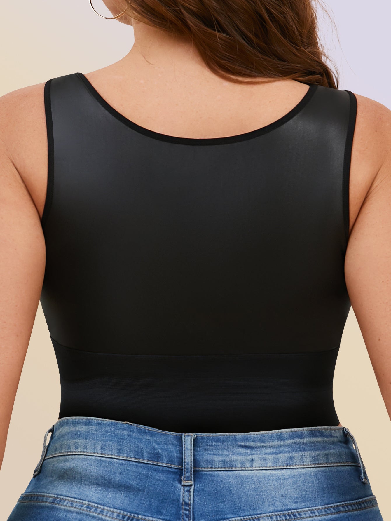 Plus Size Women'S Belted Front Buckle Shapewear Vest, with Coaster Casual Wear Tank Vest with Athletic Base