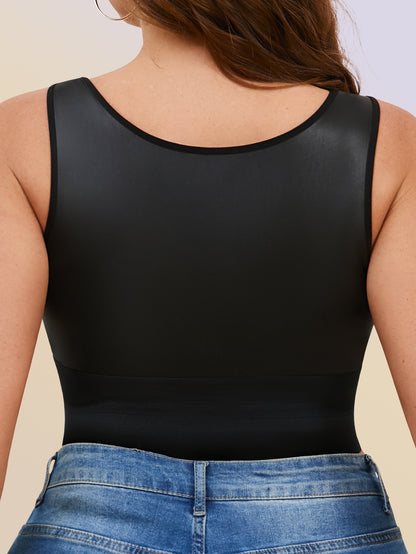 Plus Size Women'S Belted Front Buckle Shapewear Vest, with Coaster Casual Wear Tank Vest with Athletic Base