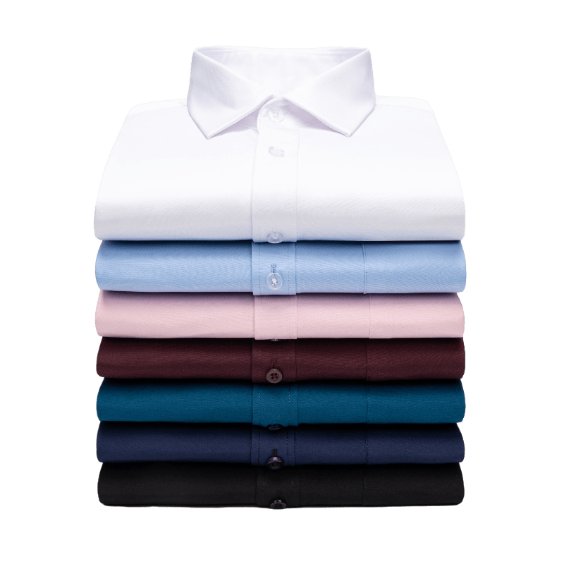 Men'S Long-Sleeve Shirt Made Of, Stretchy And Suitable for Business Attire, Wrinkle-Free Suit Shirt, Casual Short-Sleeve White Work Uniform