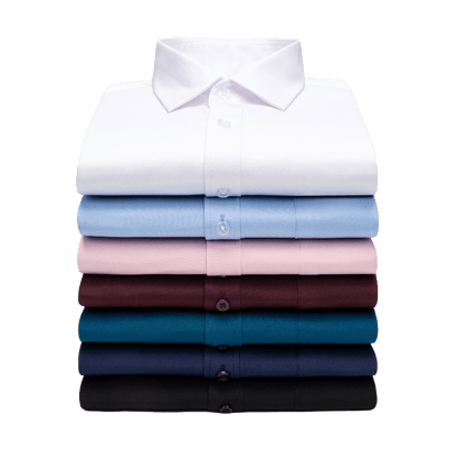 Men'S Long-Sleeve Shirt Made Of, Stretchy And Suitable for Business Attire, Wrinkle-Free Suit Shirt, Casual Short-Sleeve White Work Uniform