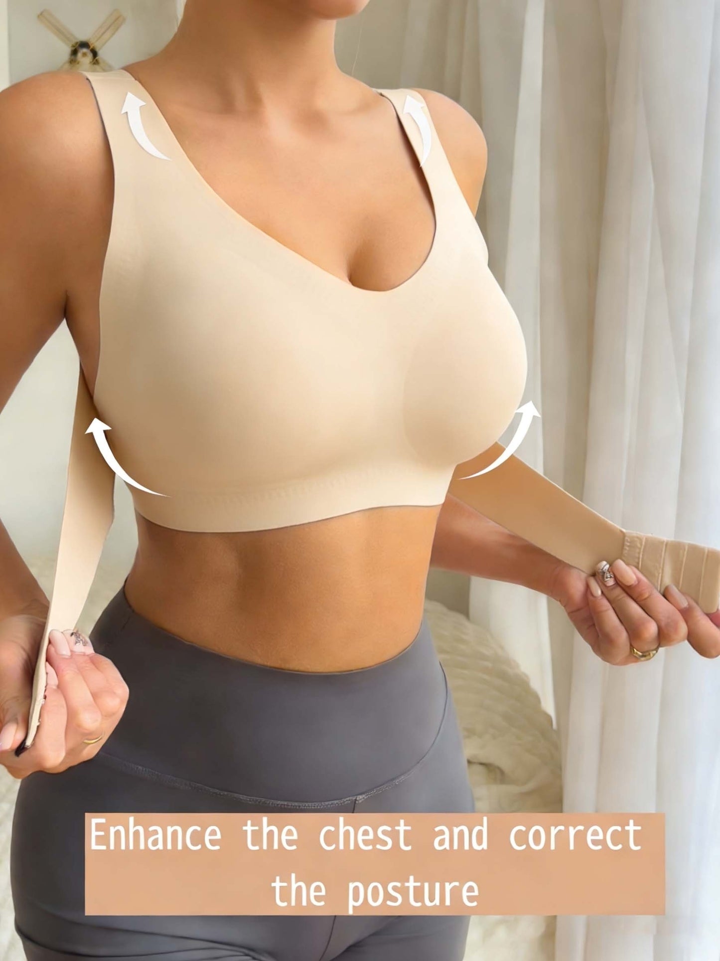 Women's Apricot Knit Sports Bra - product view 11