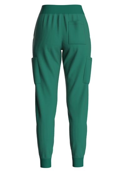 Women's Solid Two-piece Set - Elegant Short Sleeve V Neck Scrub Top & Drawstring Pants Outfits, Clothing