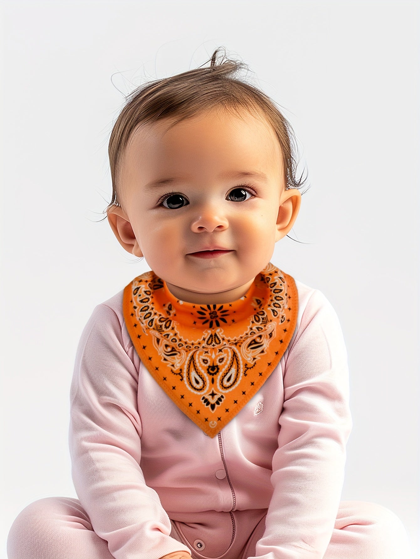10pcs of Absorbent, Breathable, And Soft Adjustable Snap Bandana Bibs for Boys And Girls with Paisley Pattern, for Outdoor
