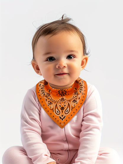 10pcs of Absorbent, Breathable, And Soft Adjustable Snap Bandana Bibs for Boys And Girls with Paisley Pattern, for Outdoor