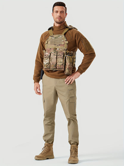 31' Men's Work Pants Cargo Pants Loose Casual Multi Pockets Outdoor Pants Color Block Straight Leg Cargo Pants with 8 Pockets