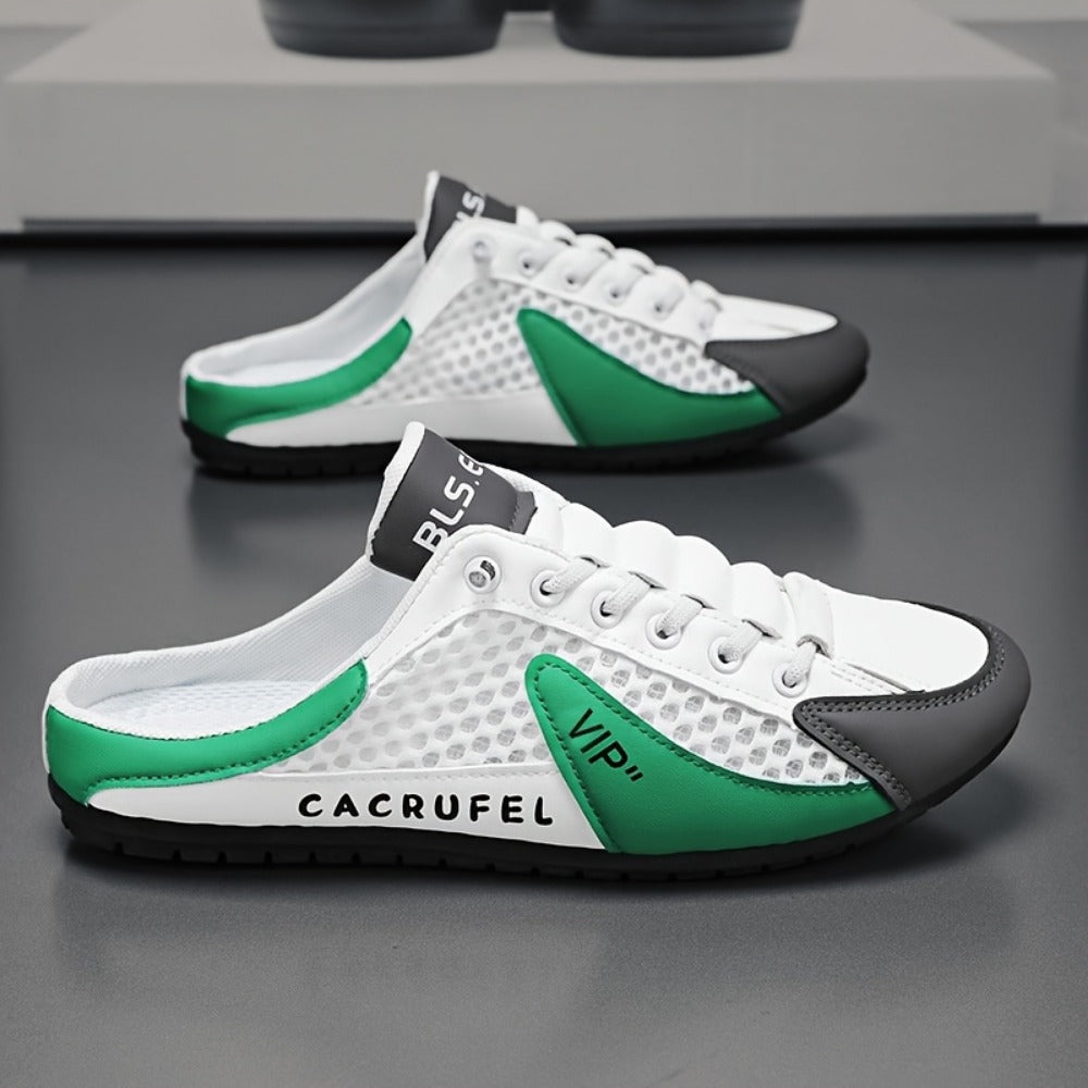 Men's Lightweight Slip-On Sneakers - Cushioned Insole and Fabric Upper
