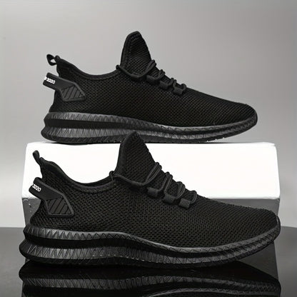 Men's Lightweight Low-Top Sports Shoes - Breathable Fabric and Rubber Sole