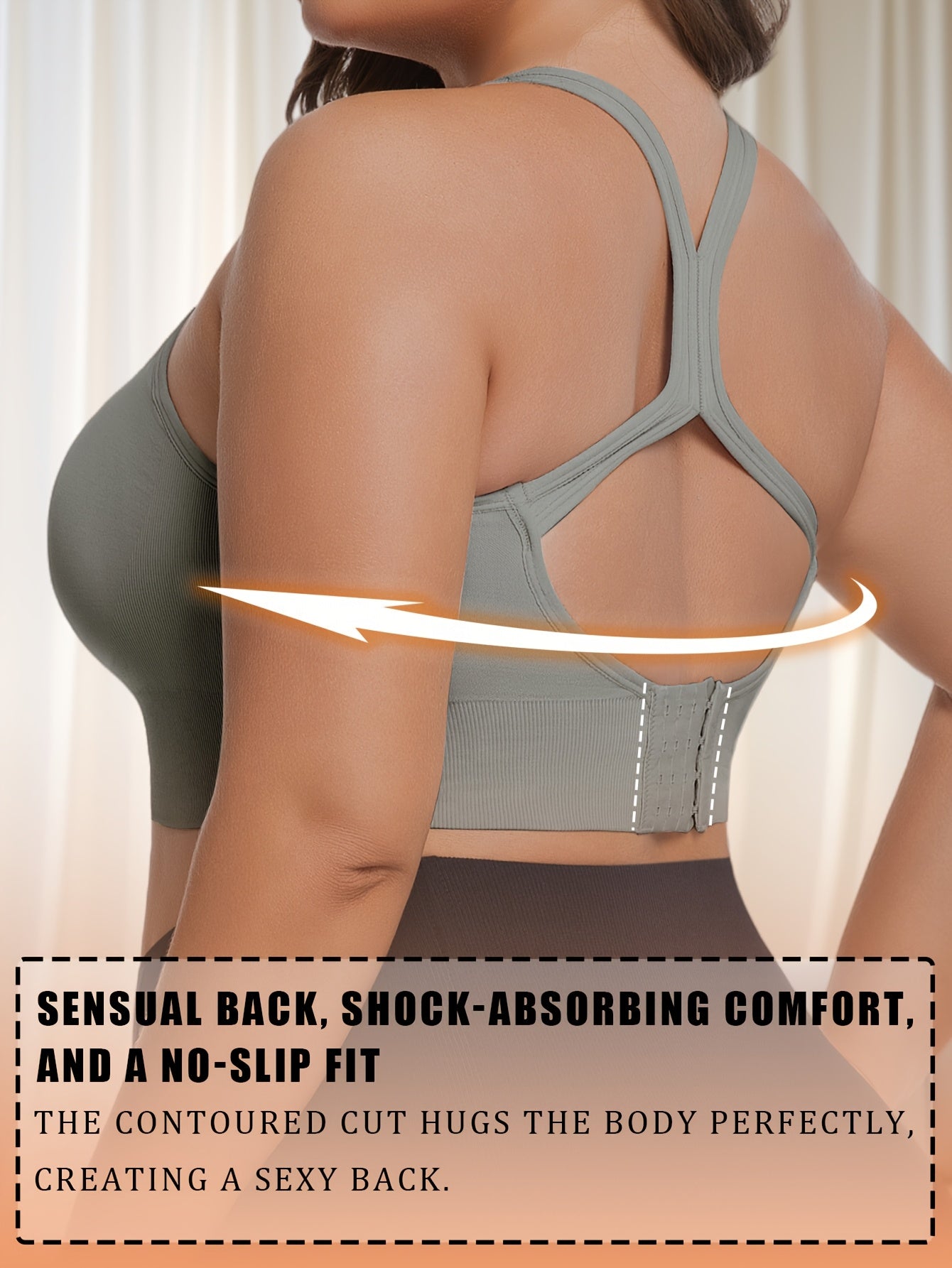 Set of Five Plus-Size Push-Up Bras Featuring a Seamless Design, Shock-Absorbing Tank Top, And a Cross-Back Style. They Are Breathable And Comfortable, Ideal for, And Workouts. The Round Neckline Offers Strong, Enduring Support