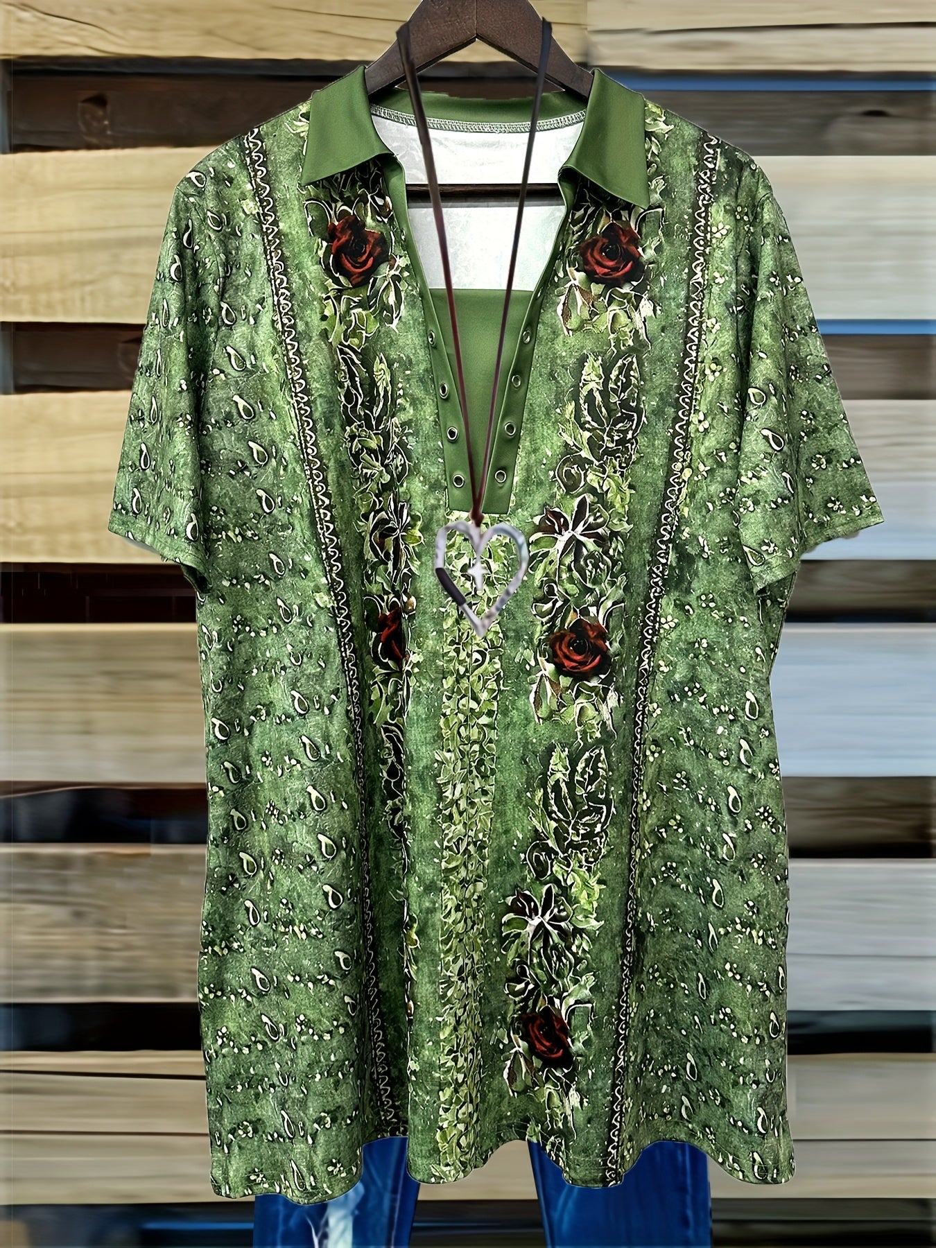 Women's Short Sleeve Scoop Neck Graphic Floral Printed Tops