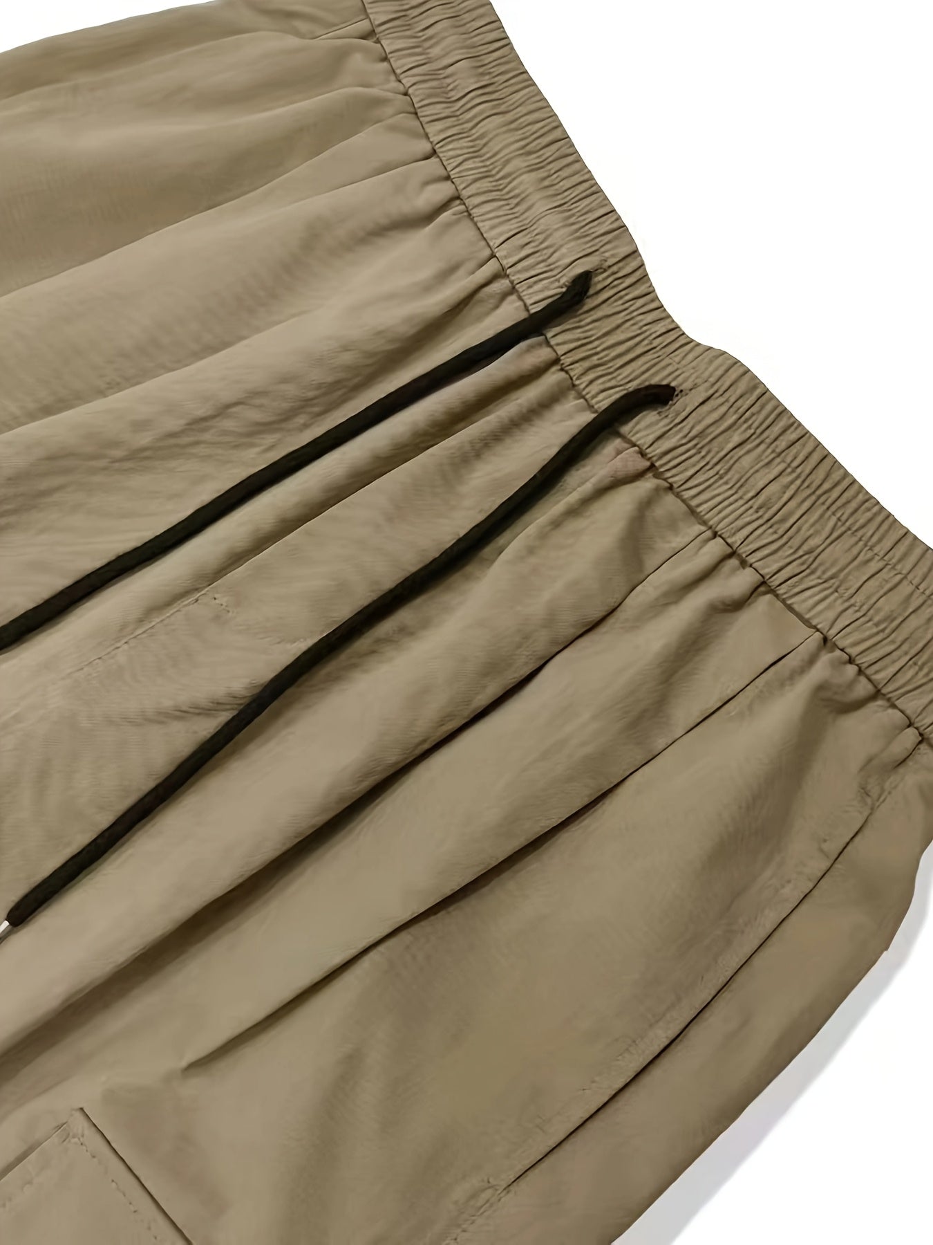 Men'S Plus Size Cargo Trousers - Casual Style for Spring And Autumn, Multi-Pocket Straight Leg Pants for All Seasons with Drawstring, Versatile Fashion, Wide Leg Design, Comfortable Casual Wear | Stylish Cargo Trousers | Comfortable Fit Pants
