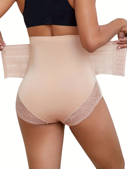 [Waist Compression Pants] Women's Waist Compression Pants Designed to Enhance The Hips, Featuring a Corset Style And Lace Details, Aimed at Reducing Waist Size And Providing Support