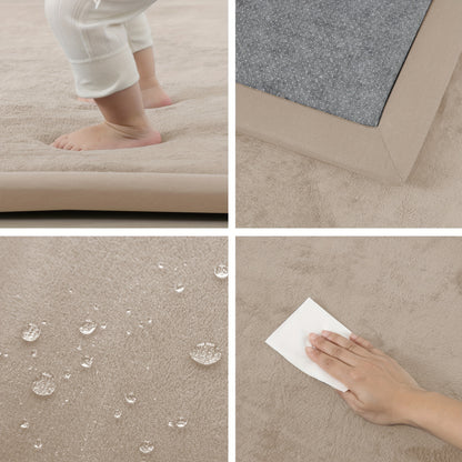 Extra Large Baby Play Mat, Non-Slip Coral Velvet Area Rug, Soft Crawling Rugs for Kids, Infants, 50X50 Inch Foam Mat for Playpen, Yoga Mat, 1pc Japanese Tatami Floor Mat, 1.1 Inch Thick Mellow Mat