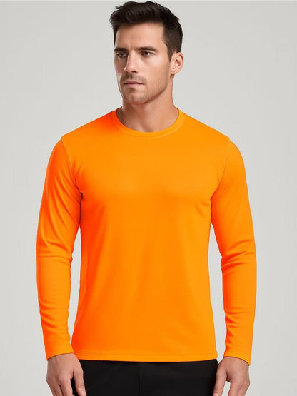 2-Pack High Visibility Long Sleeve Shirts, UPF50+ Quick Dry Breathable Safety Workwear Tops for Outdoor / Fishing / Sports
