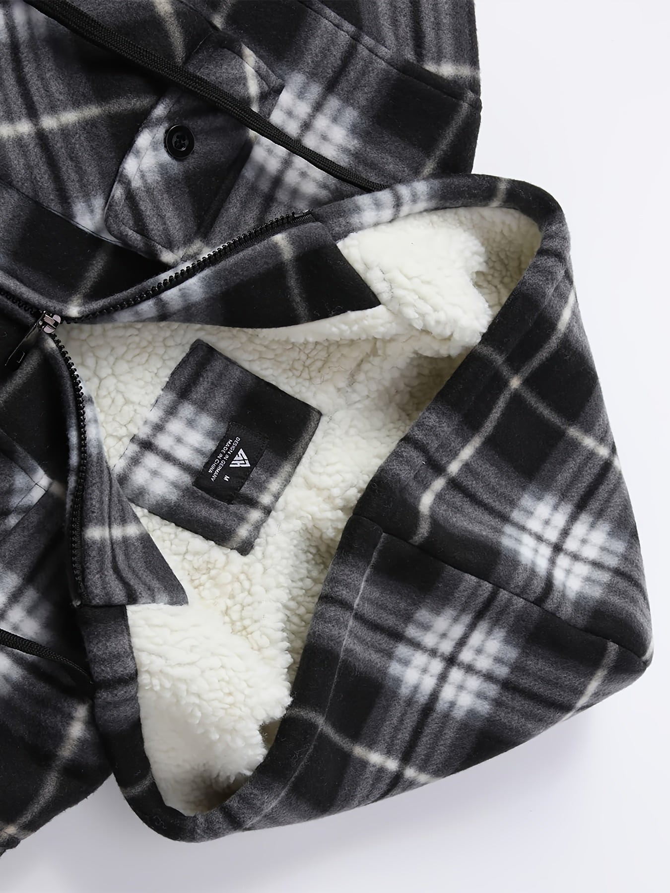 Men's Heavyweight Sweater Hooded Jacket - Full Zip Thick Snow Mountain Lined Flannel Plaid Shirt with Pockets, Casual Style, Perfect for Autumn and Winter, Hooded Collar, Regular Fit, Plaid Pattern, Men's Jacket