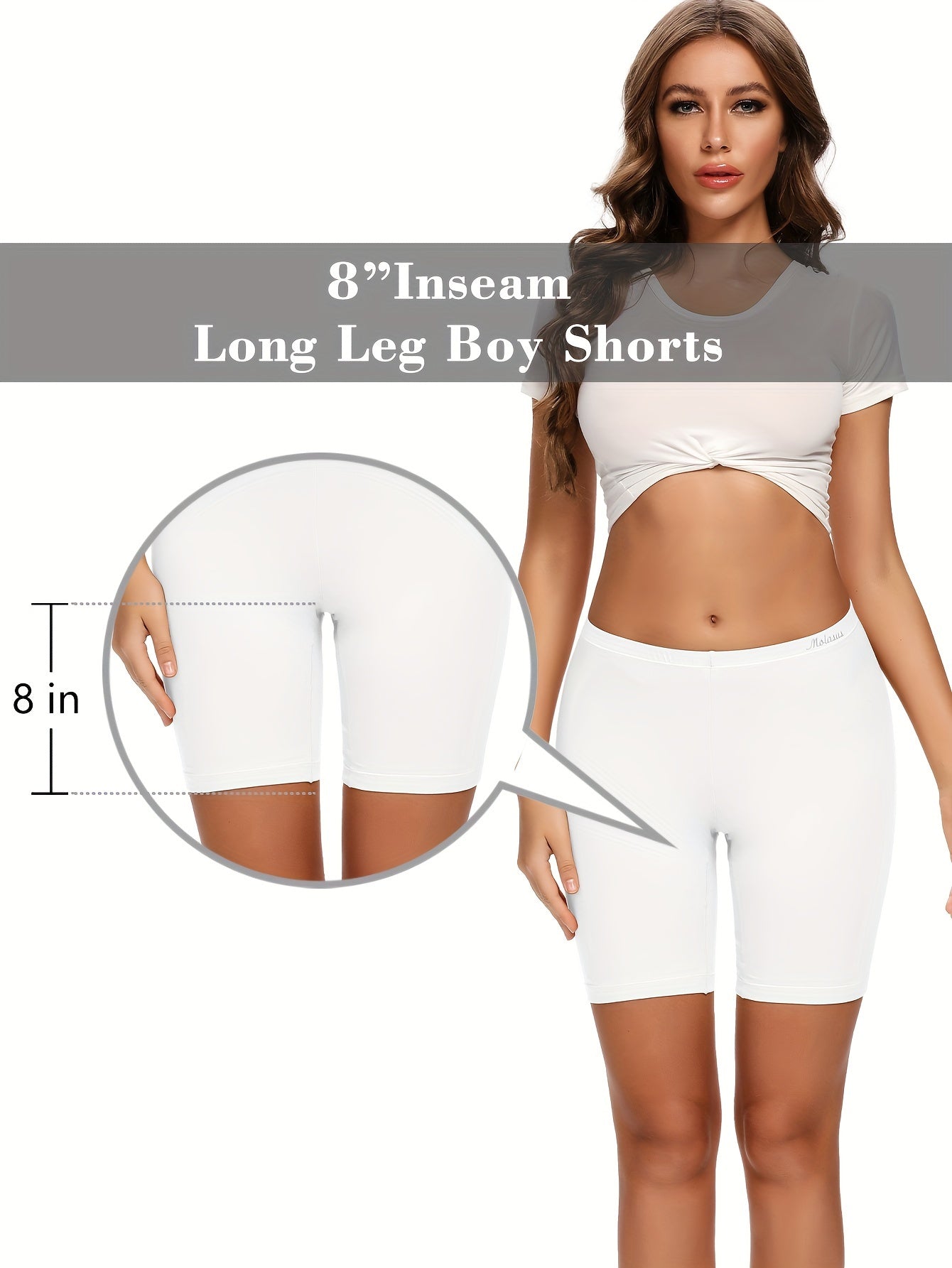 Molasus Womens Cotton Boxer Shorts Underwear Anti Chafing Bike Shorts Pack of 4