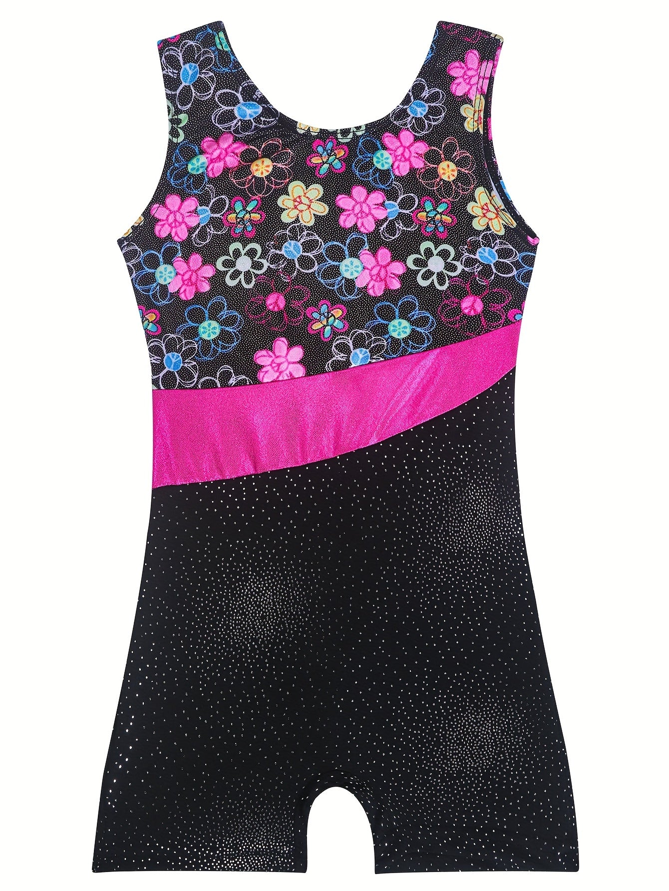 Girls Sleeveless Compression Gymnastics Suit, One-piece Bodysuit for Exercise Training, Perfect for Outdoor