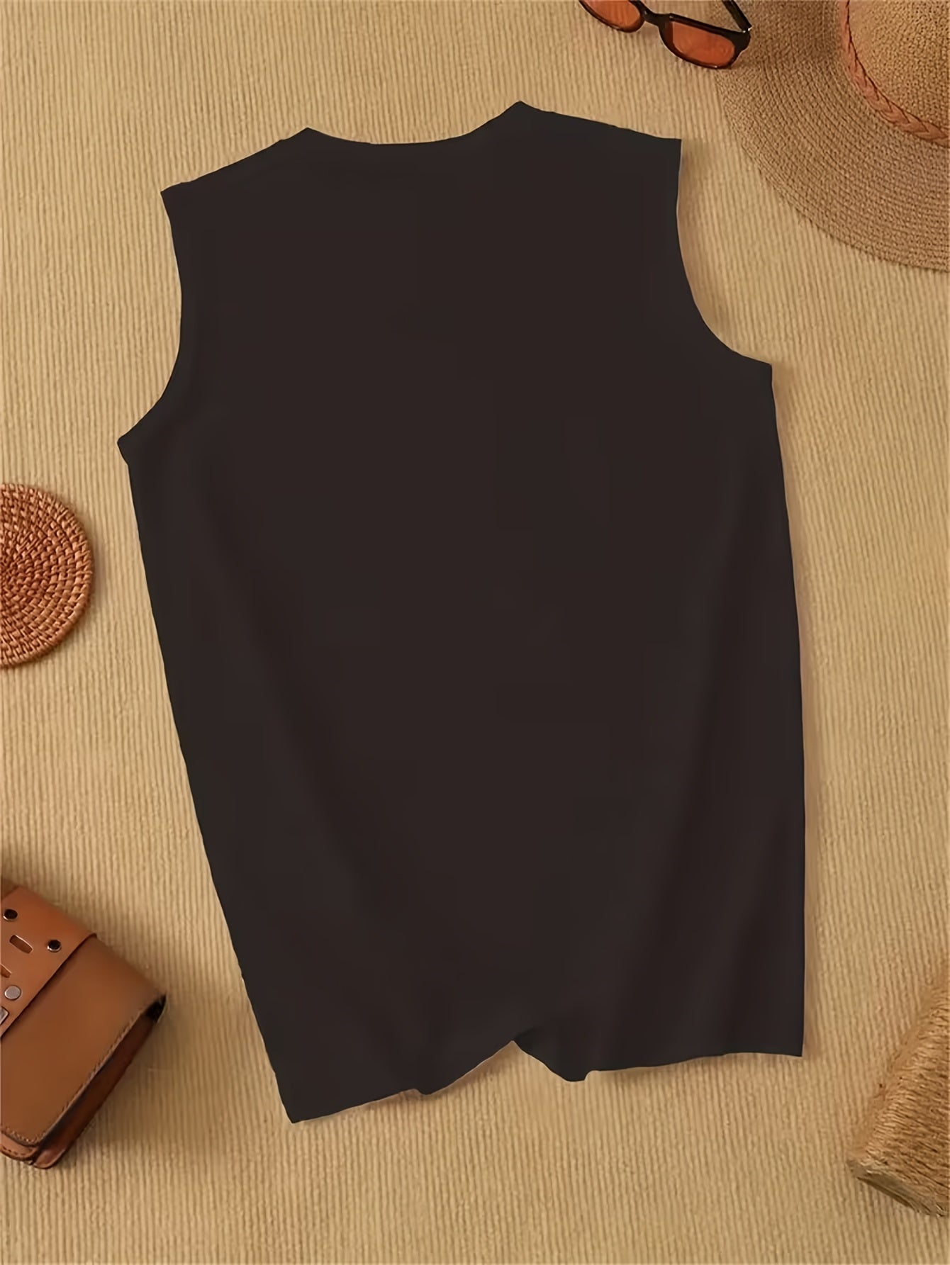 [Valentine's Day, 4th Of July] Stylish American Flag Cowboy Boots And Hat Print Tank Top, Perfect For Home, Outings, Or As A Gift, Ideal For Valentine's Day, 4th Of July, Summer Wear
