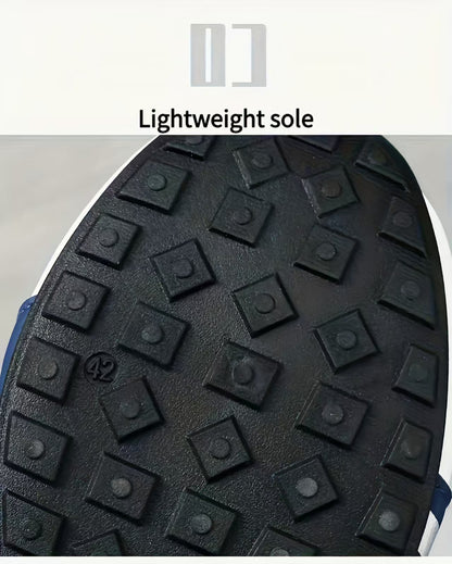 [Sneakers] Men'S Spring New Road Running Shoes, Mid-Cut Lace Striped Hiking Boots with Fabric Lining for Excellent Comfort, Breathable And Cool, Versatile for Commuting And Sporty Casual Wear