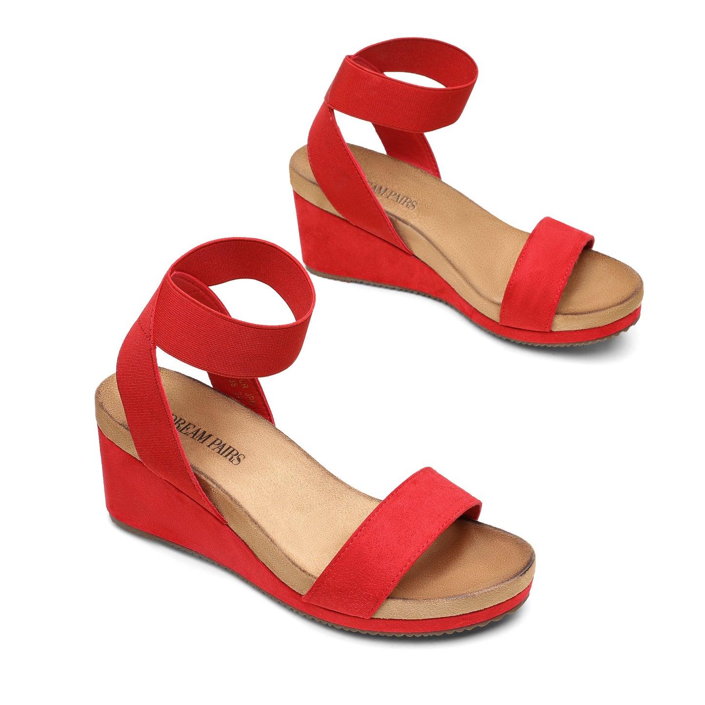 Womens Open Toe Elastic Ankle Strap Platform Wedge Sandal, Comfortable Versatile for everyday wear, meeting friends, running errands, and other occasions with wrap dresses, jeans, skirts, shorts, jumpsuits
