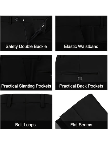 Men's Suits for Men, Trajes Para Hombres Elegantes - Solid Color Serge Blazer Pants Set, Slim Fit Modern Men's 2pcs Suit for Business, Formal & Graduation Events