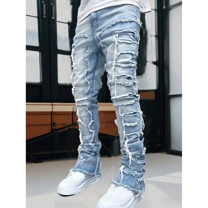 Men's Slim Fit Jeans - Classic Wash Distressed Everyday 377189