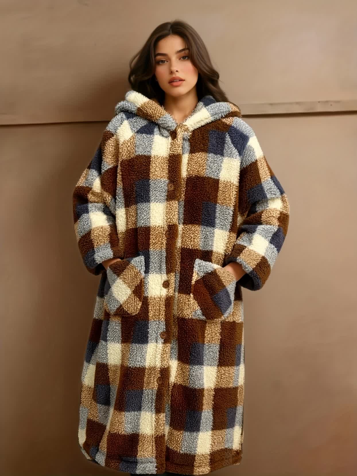 Women's Brown Purple Yellow Jacket - product view 7