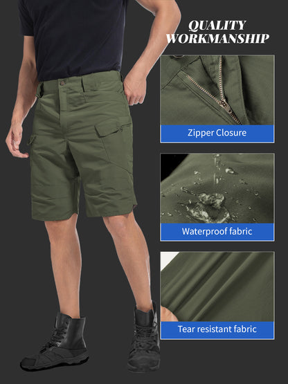 2pcs Cargo Shorts for Men Outdoor Casual Hiking Work Shorts with Multi-Pocket (No Belt)