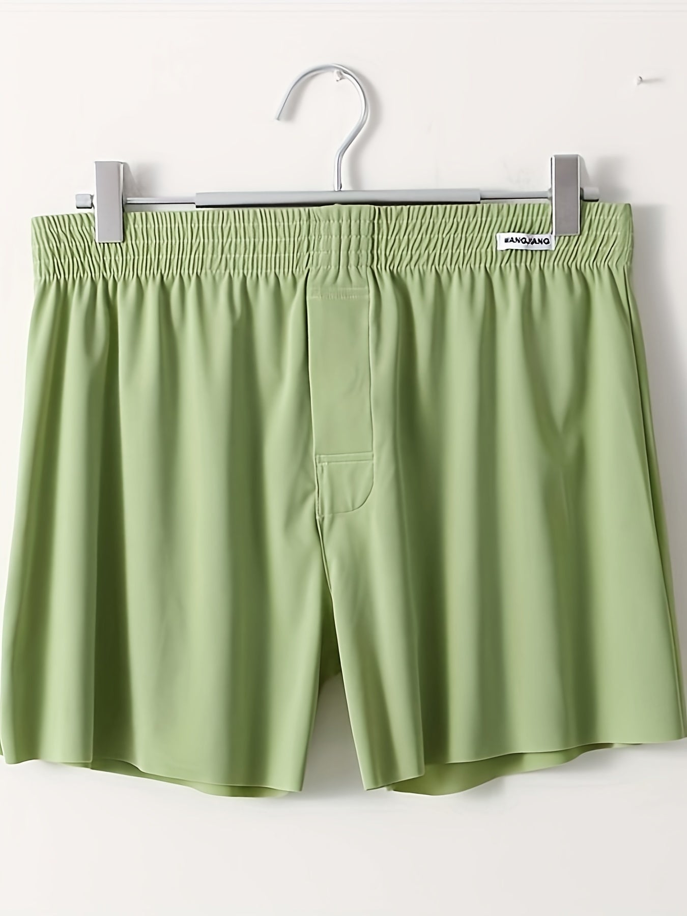 3pcs of New Men'S Polyamide Shortie Pants with Medium Stretch, Solid Color, Lycra Blend, Daily & Casual Wear, Loose Fit, Woven Fabric, 170 g/m虏 Weight
