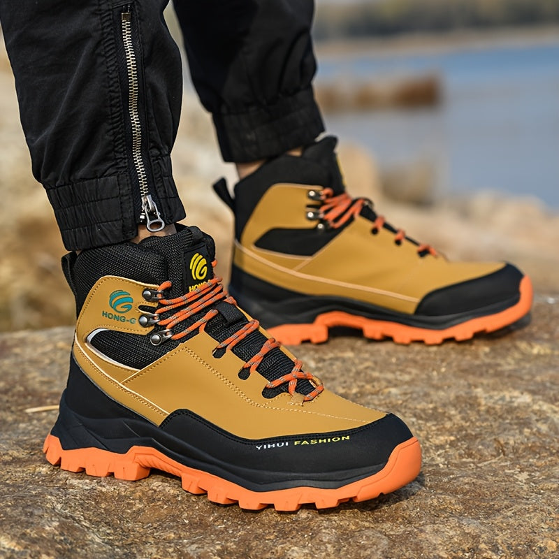 Men's Work Shoes & Puncture Proof Breathable Work Boots, Comfy Non Slip Lace Up Durable Labor Protection Shoes for Men's Outdoor Activities Safety Shoes