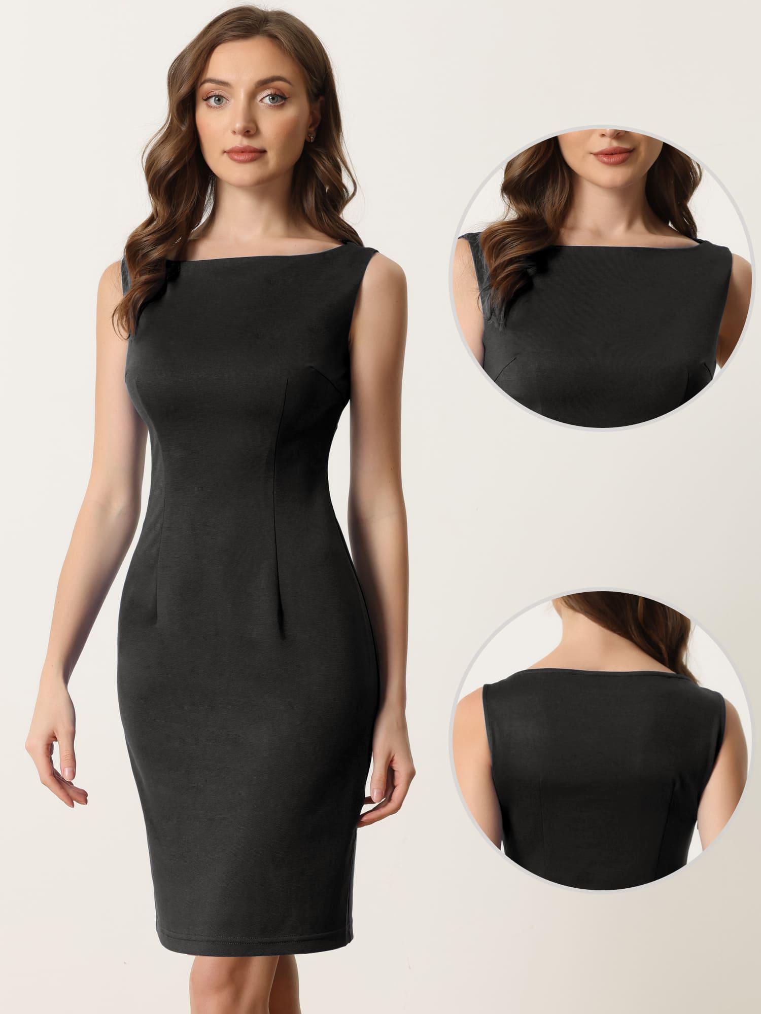 Women's Black Lace Sleeveless Dress - product view 14