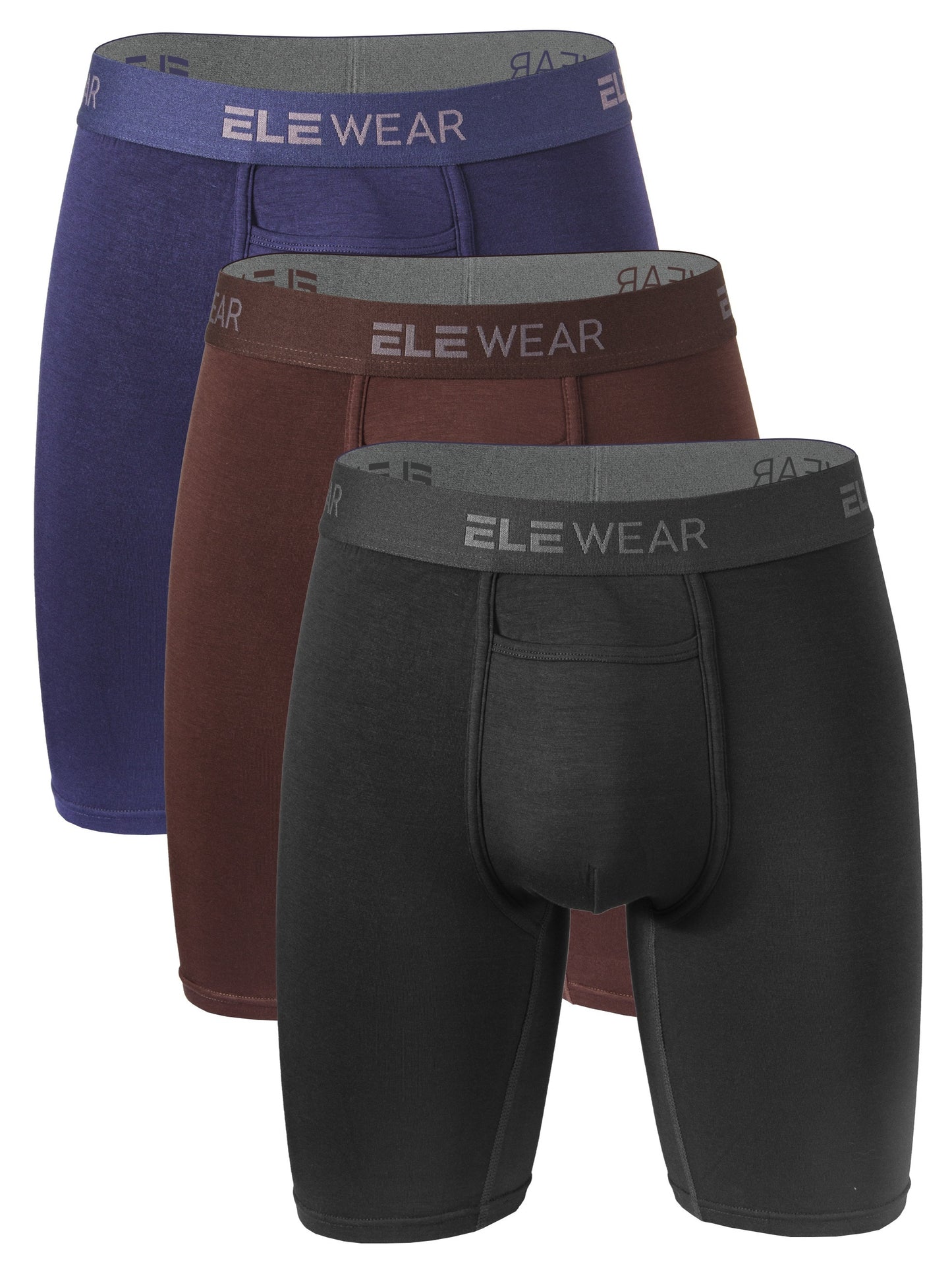 Men's Long Modal Underwear Top Opening Moisture Wicking Soft and Comfortable Extended Sports Underwear Boxer Brief