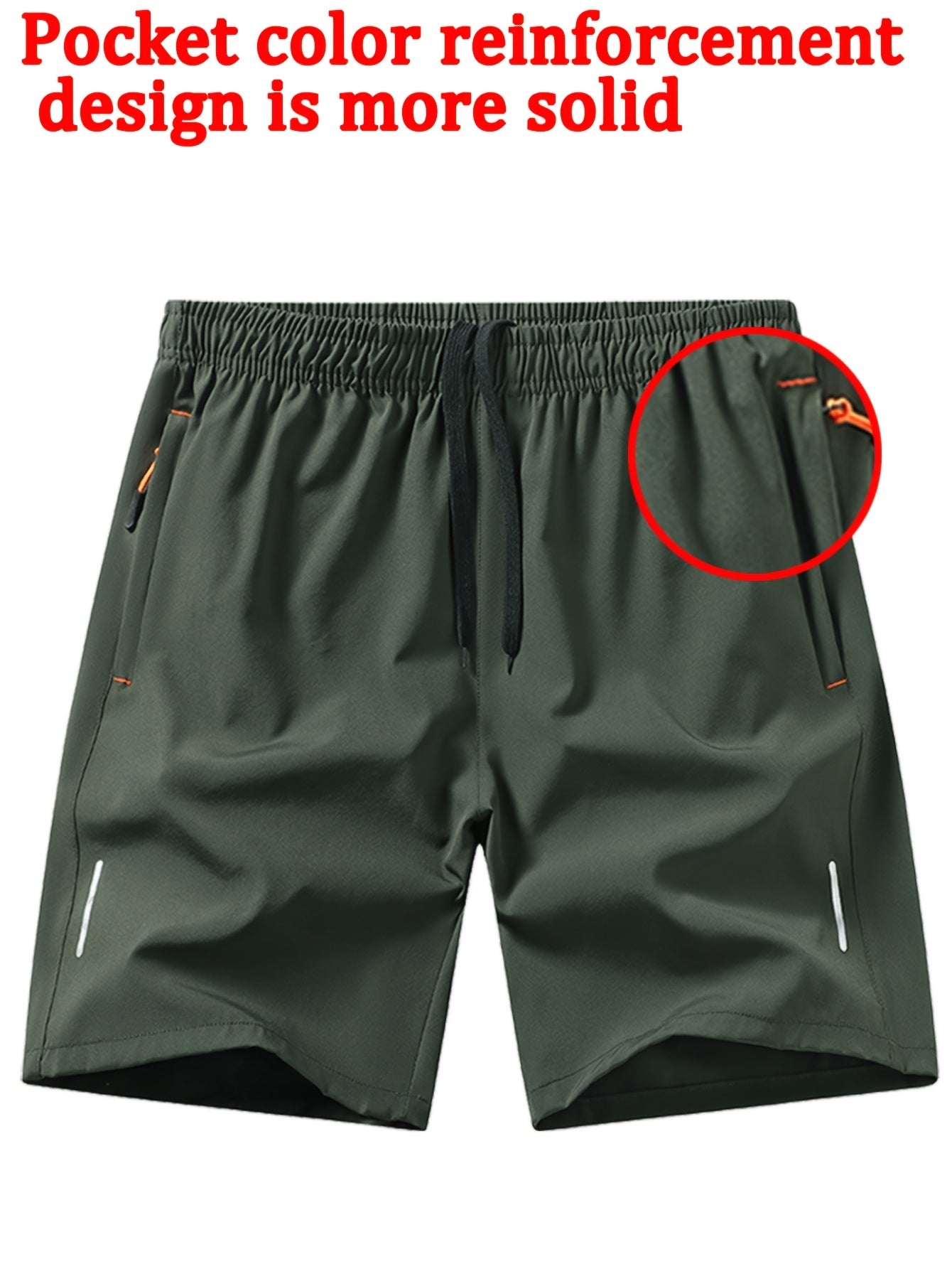 Black+Gray+Khaki+Green+Blue Polyester Shorts - product view 3