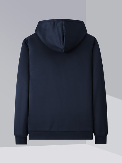Men's Winter -Lined Thick Warm Hoodie Jacket, Athletic Zip-Up Sweatshirt with Pockets
