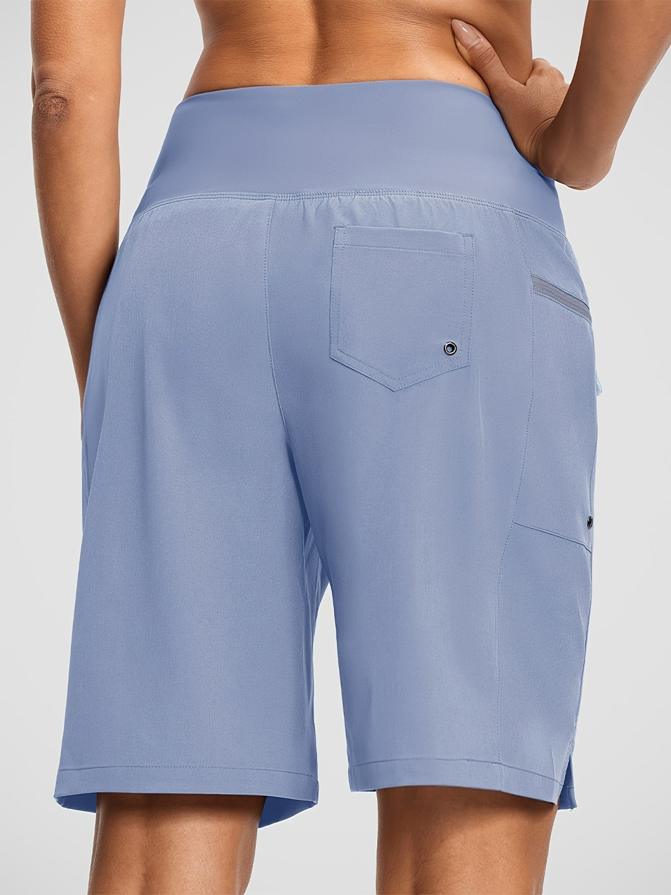 Women's 9" Quick Dry High Waisted Swim Board Shorts with Zipper Pockets 50+ Beach Shorts for Women with Liner