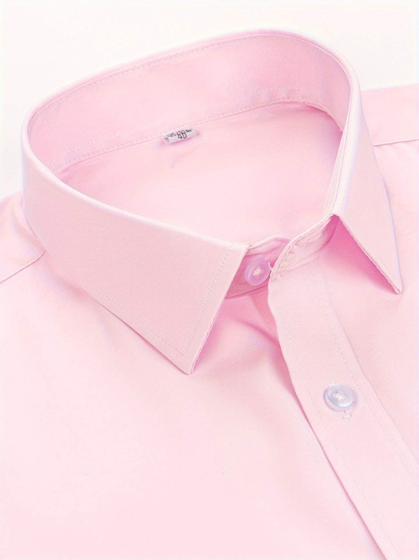 Men's Light Brown Business Casual Dress Shirt - Long Sleeve Classic Collar, Metal Button Placket & Subtle Texture Pattern, Regular Fit All-Season Office Work Uniform, Solid Color Professional Attire, Office Clothes, Durable Dresswear